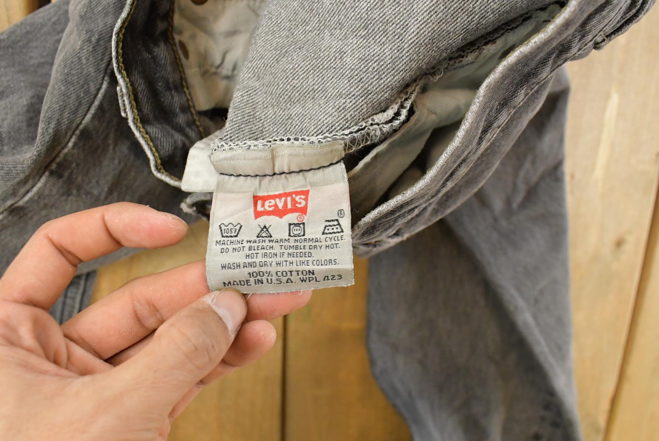 Vintage 1990s Levi's Distressed 501 Original Fit Denim Jeans Men's 30 x 29 / Faded Black Wash / 90s Levi's / Made in USA