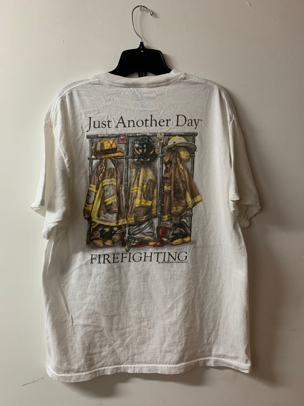 Vintage 1990s Firefighting Theme Graphic T Shirt
