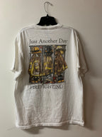 Vintage 1990s Firefighting Theme Graphic T Shirt