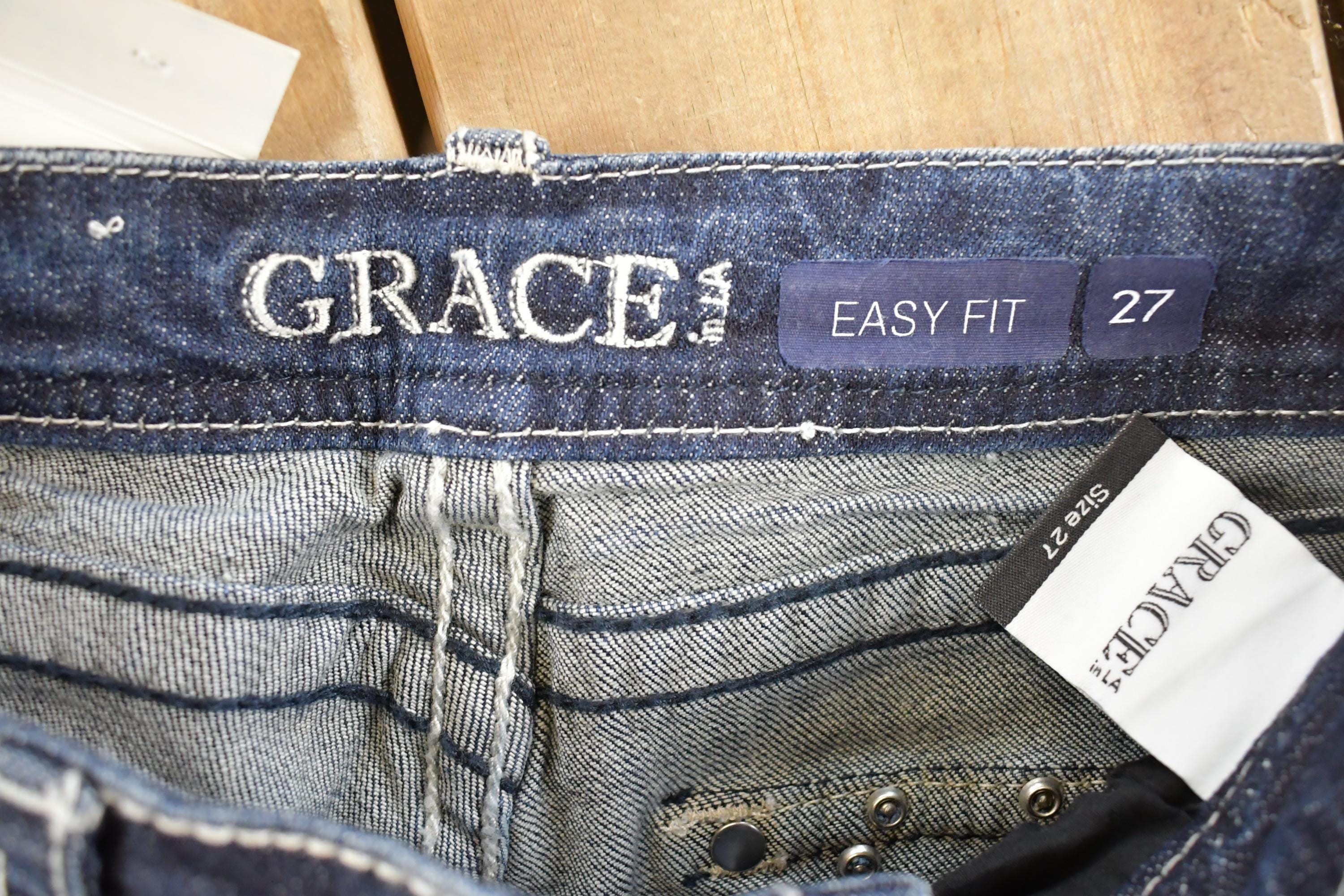 Vintage Deadstock Y2K Grace LA Bedazzled Low Rise Jeans Women's Size 27 x 32