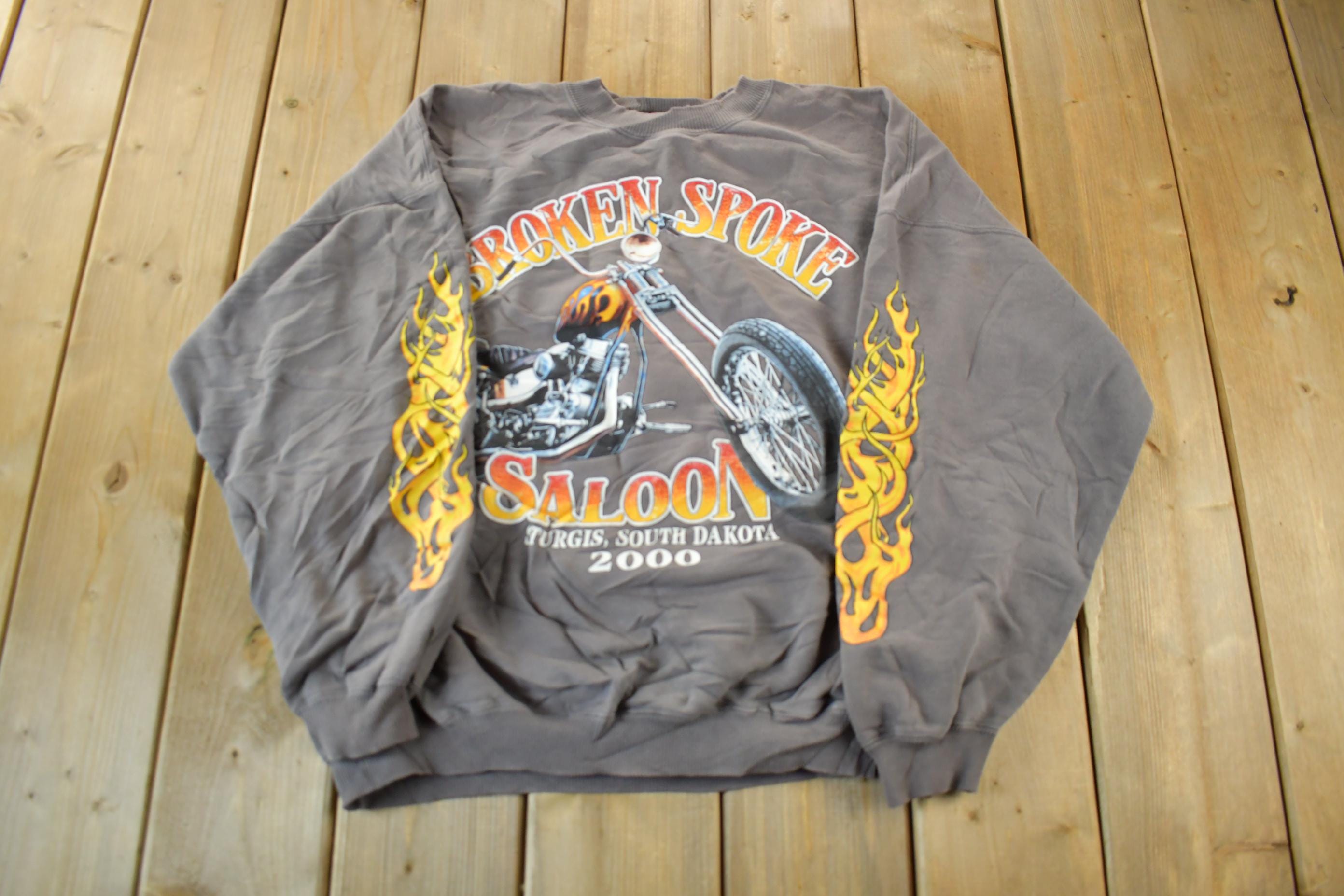 Vintage 2000 Sturgis Motorcycle Rally Biker Graphic Crewneck Sweatshirt