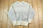 Vintage 1990s Highland Craft 100% Pure Wool Knit Button Up Sweater