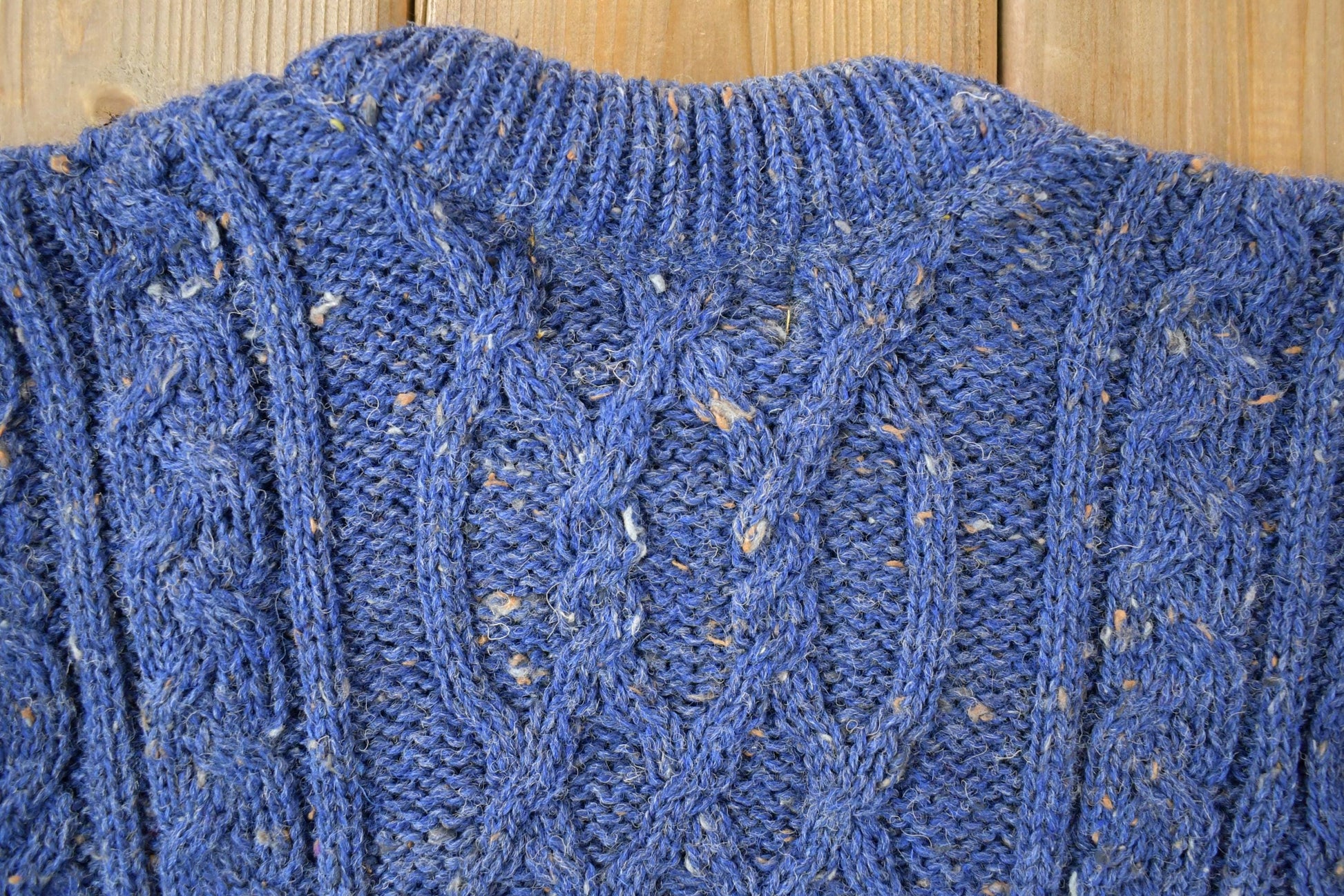 Vintage 1990s Callan Ireland 3D Colored Cable Knit Crewneck Sweater