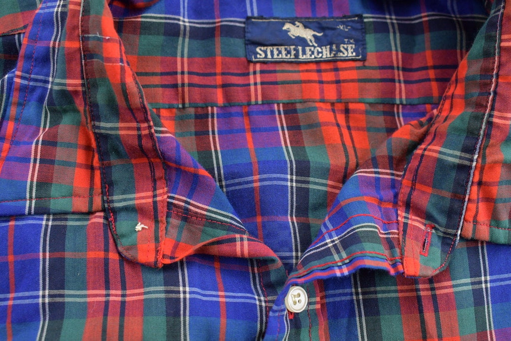 Vintage 1990s Steeplechase Plaid Button Up Shirt