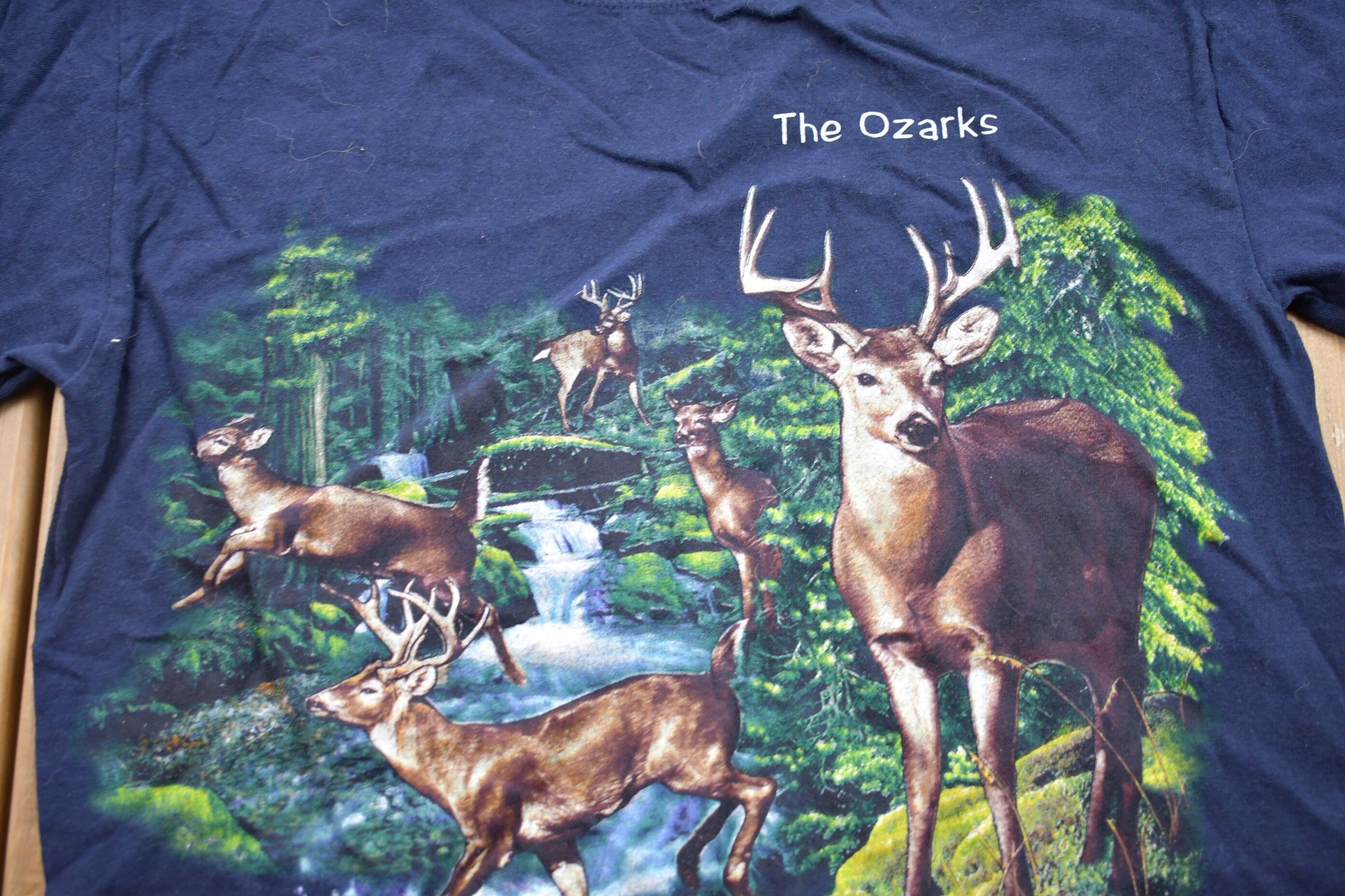 Vintage 1990s The Ozarks Graphic T-Shirt  80s  90s  Streetwear Fashion  Made In USA  Vacation Tee  Travel & Tourism  Deer Graphic