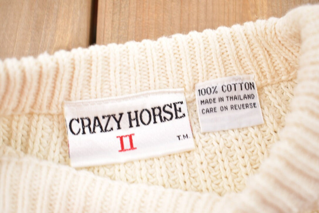 Vintage 1990s Crazy Horse 2 Knitted Crewneck Sweater