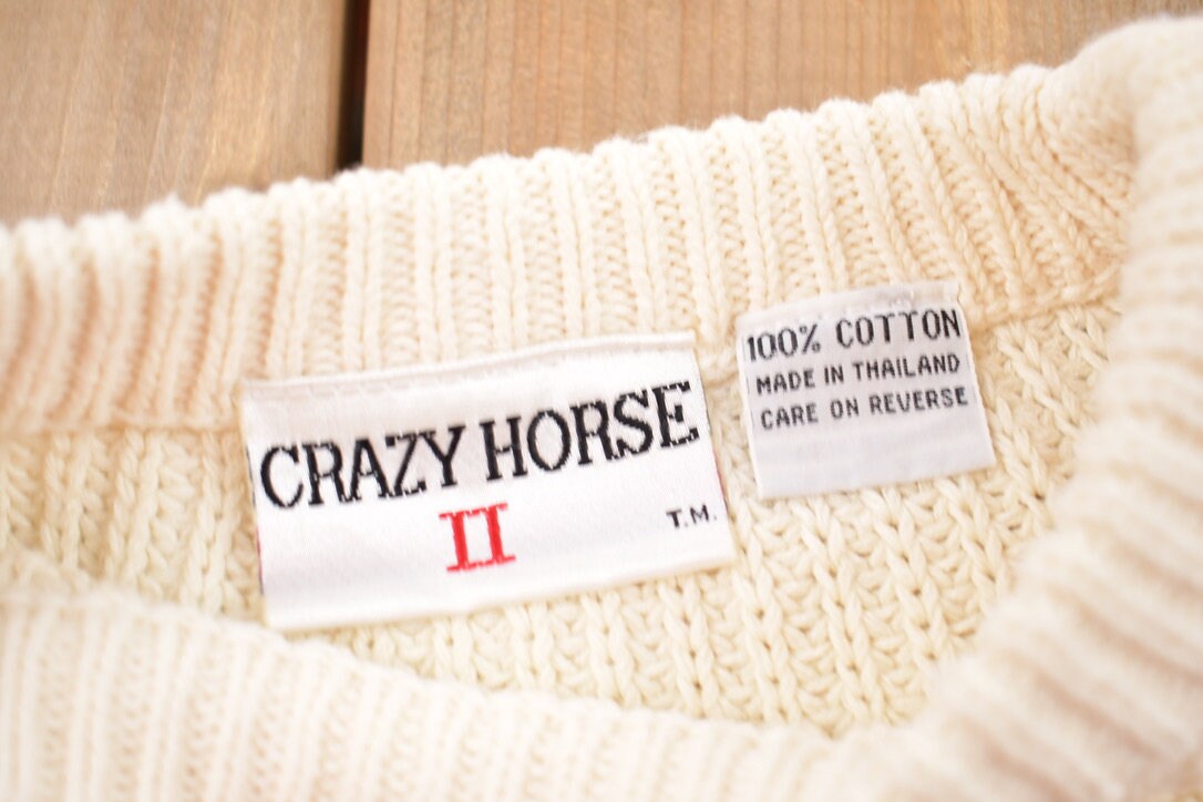 Vintage 1990s Crazy Horse 2 Knitted Crewneck Sweater