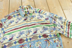 Vintage 1980s Pierre Cardin Striped Tropical Button Up Shirt Mens M