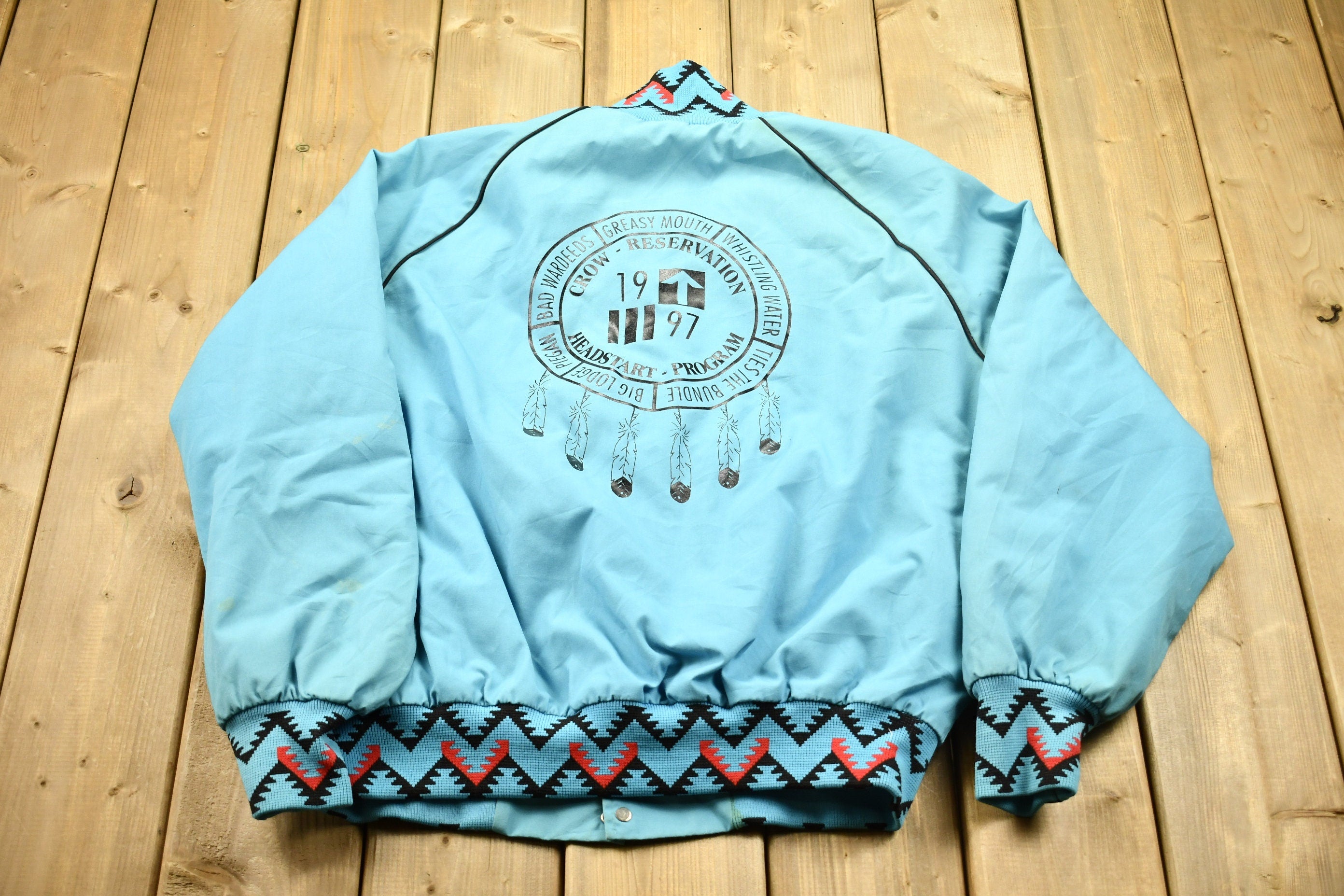 Vintage 1990s Aztec Print Windbreaker Jacket