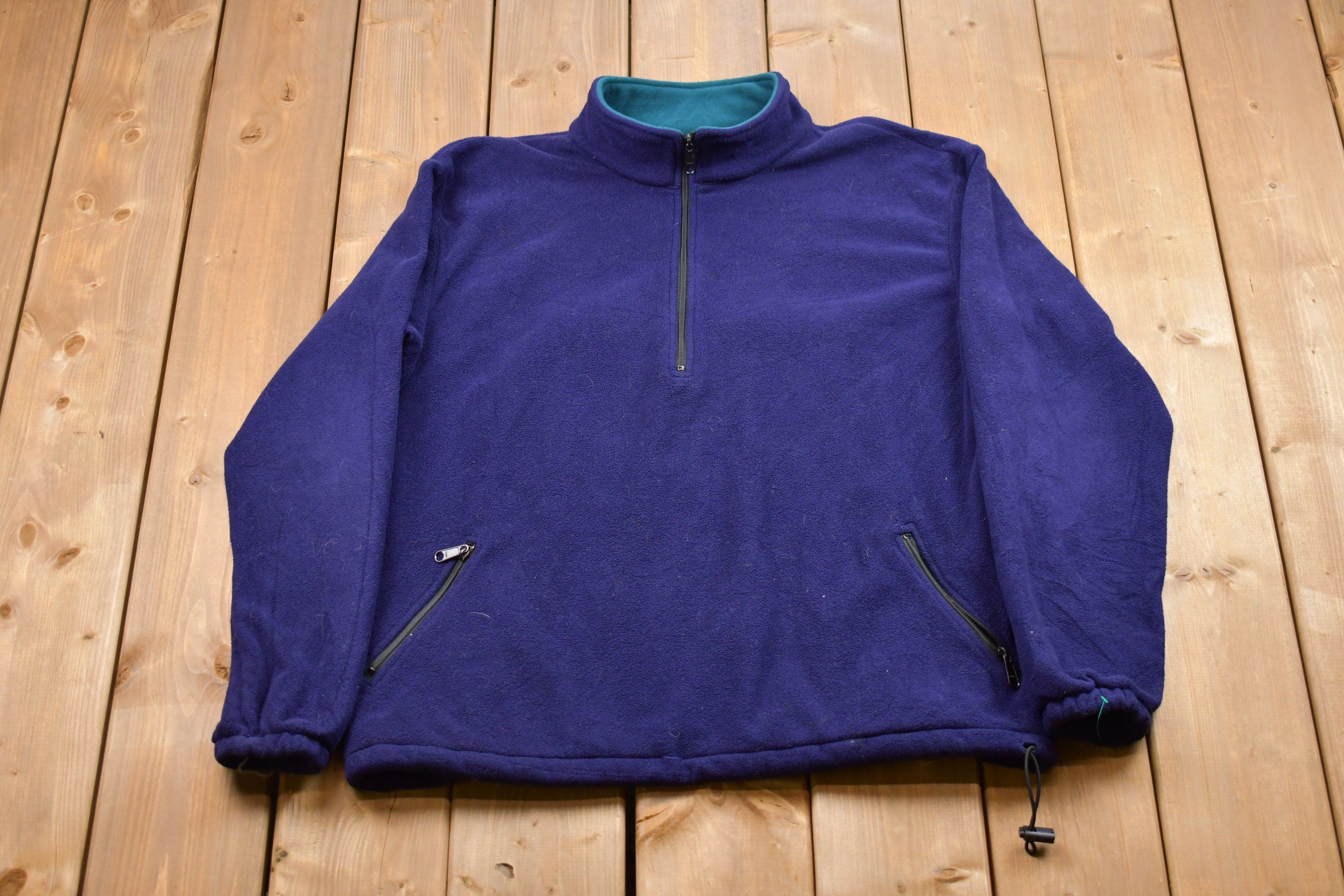 Vintage 1990s Nashbar Quarter Zip Fleece Sweater