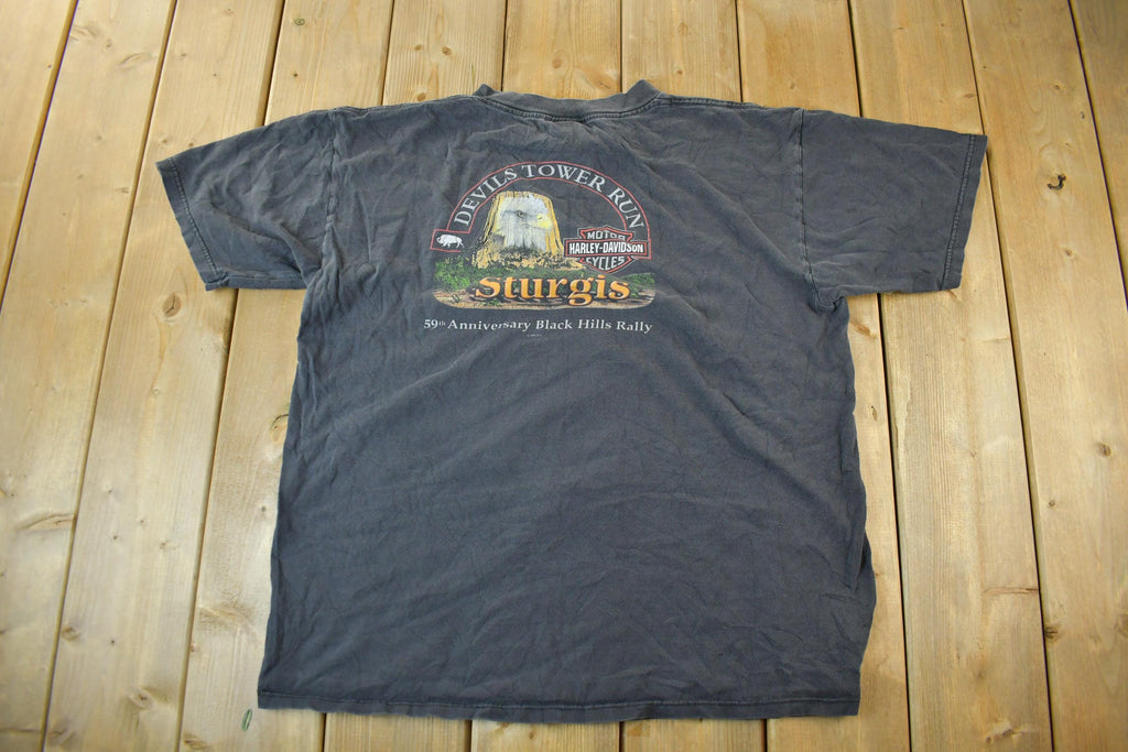 Vintage 1999 Harley Davidson Motorcycles Sturgis Black Hills Rally T-Shirt Men's XL