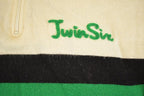 Vintage 1990s Jwin Sin Knit Crewneck Sweater Men's S / Abstract Pattern 3D Knitted Sweatshirt / Chain Embroidered