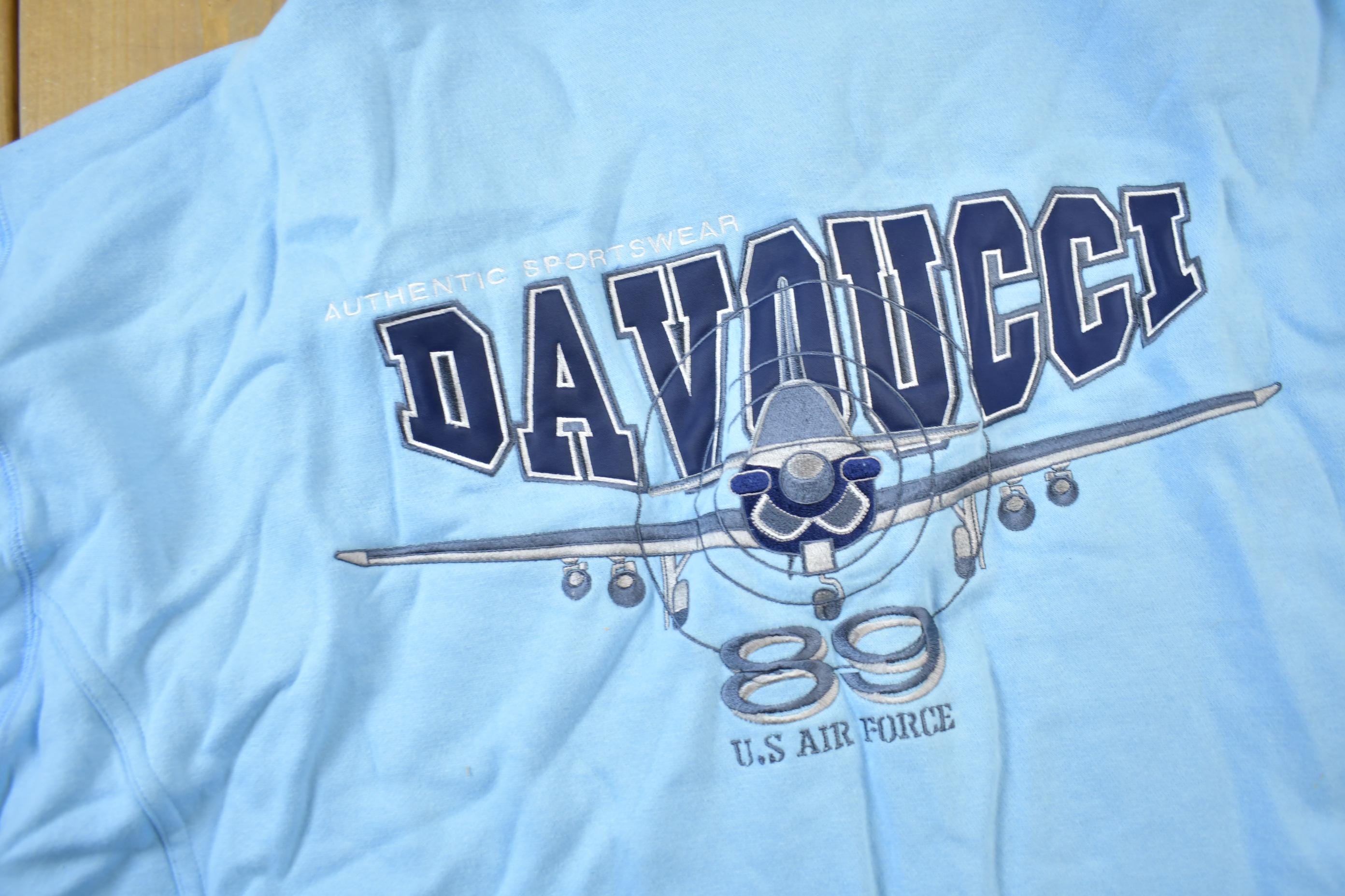 Vintage Deadstock Y2K Davoucci Embroidered Zip Up Hoodie Size XXL