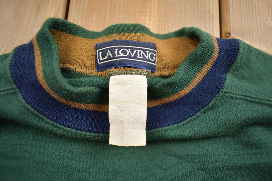 Vintage 1990s Warrior Insecticide Colorful Patchwork Crewneck Sweatshirt Made In USA