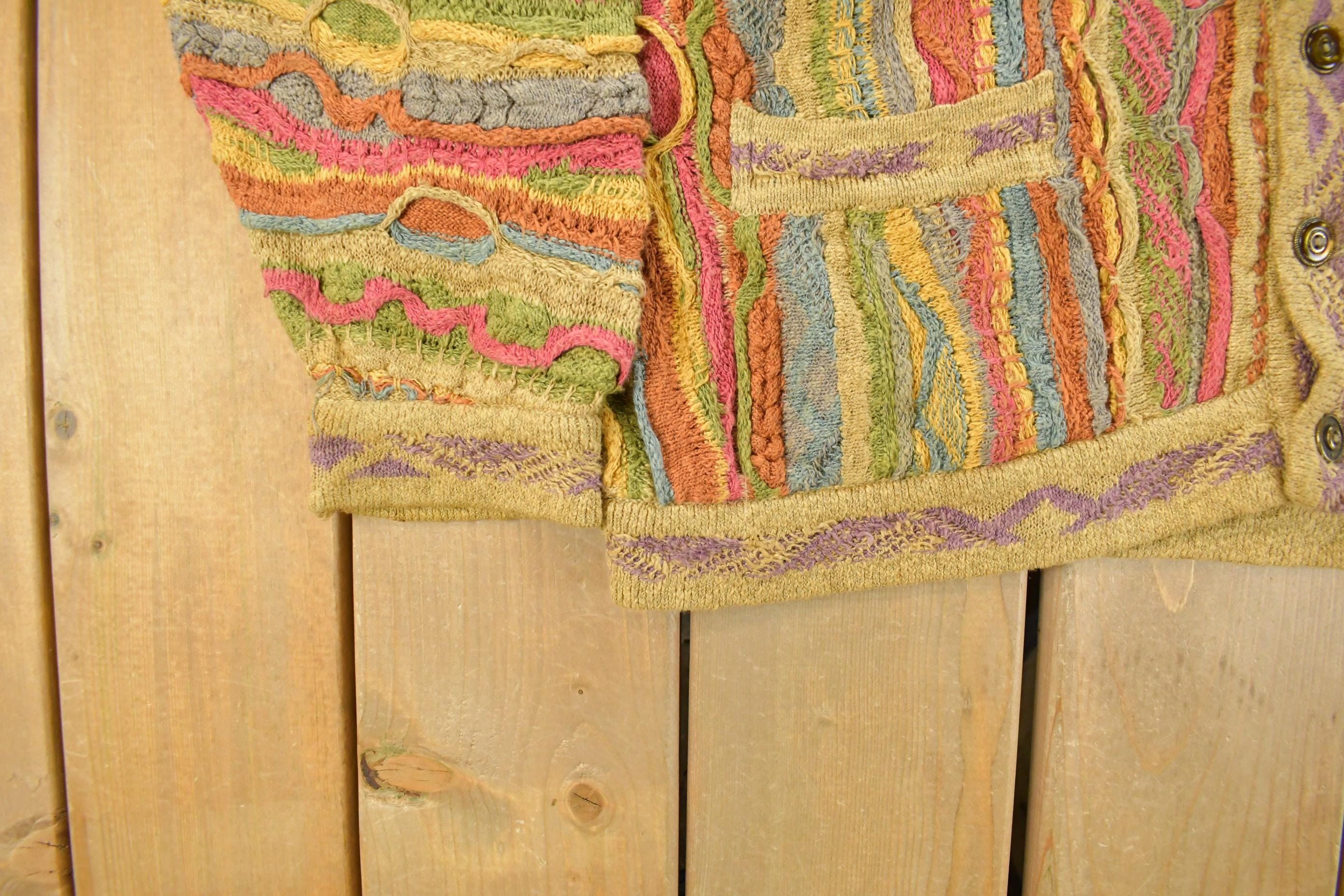 Vintage Coogi Australia 3D Cable Knit Cardigan Sweater Men's XL