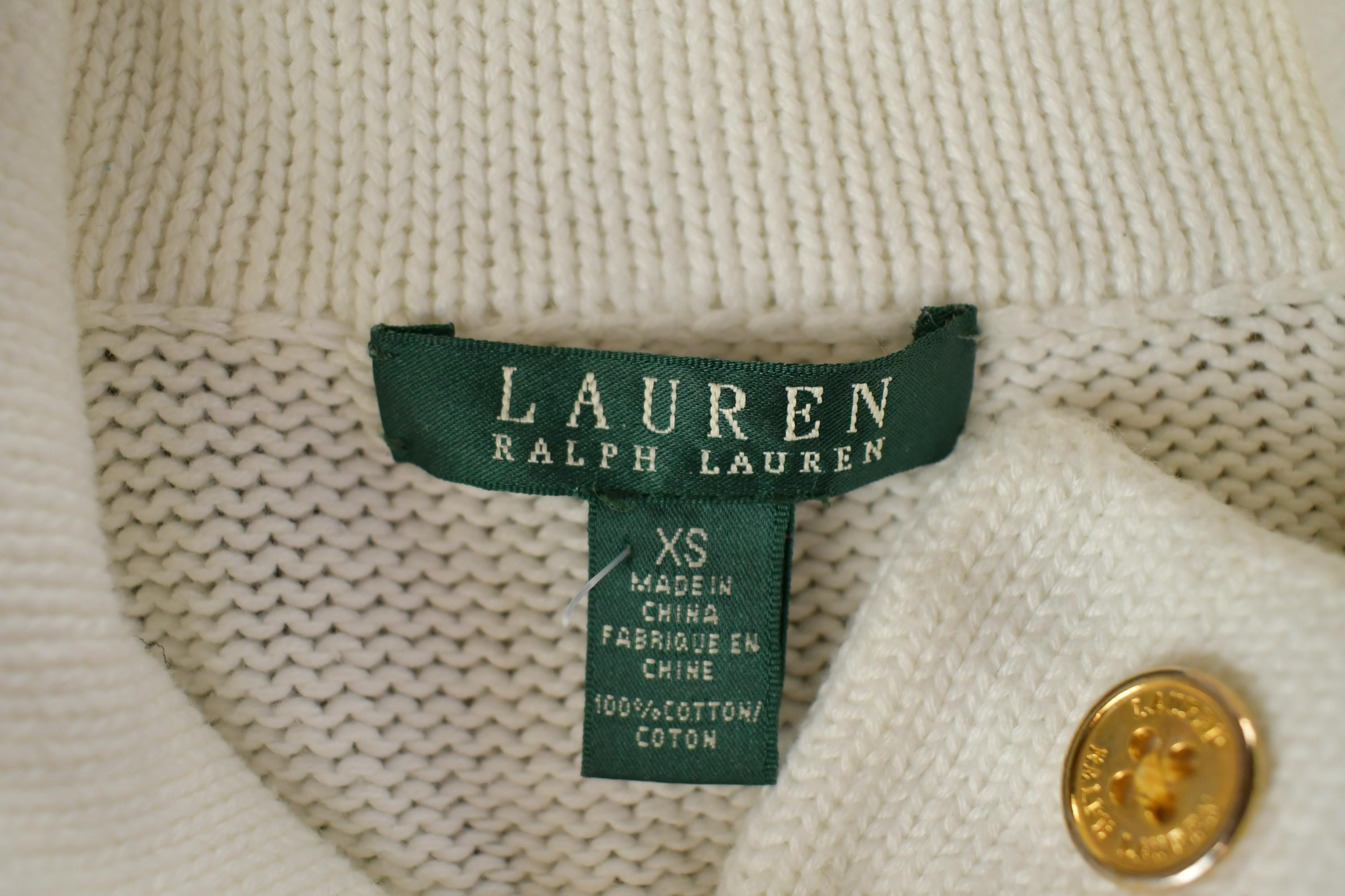 Vintage 1990s Lauren Ralph Lauren Boating Yacht Knit Button Up Sweater