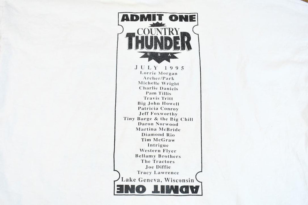Vintage 1995 Lake Geneva Wisconsin Country Thunder Concert Single Stitch Graphic T-Shirt
