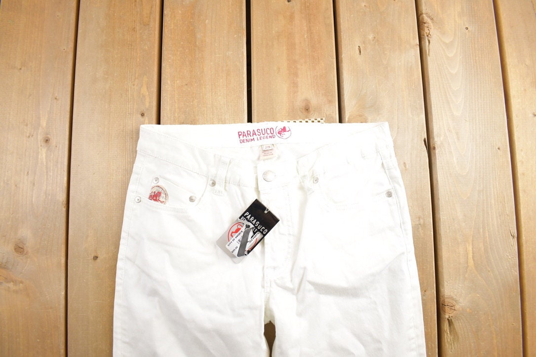 Vintage 1990s Parasuco White Denim Jeans Size 29x32