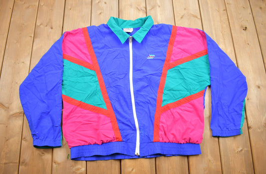 Vintage 1980s Cricket Lane Windbreaker Jacket / Color Block / Athletic Spring Summer Sportswear / Streetwear / Athleisure / Neon Windbreaker