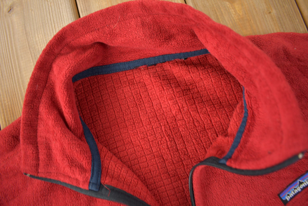 Vintage 1990s Patagonia Red Fleece Zip Up Sweater