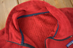 Vintage 1990s Patagonia Red Fleece Zip Up Sweater