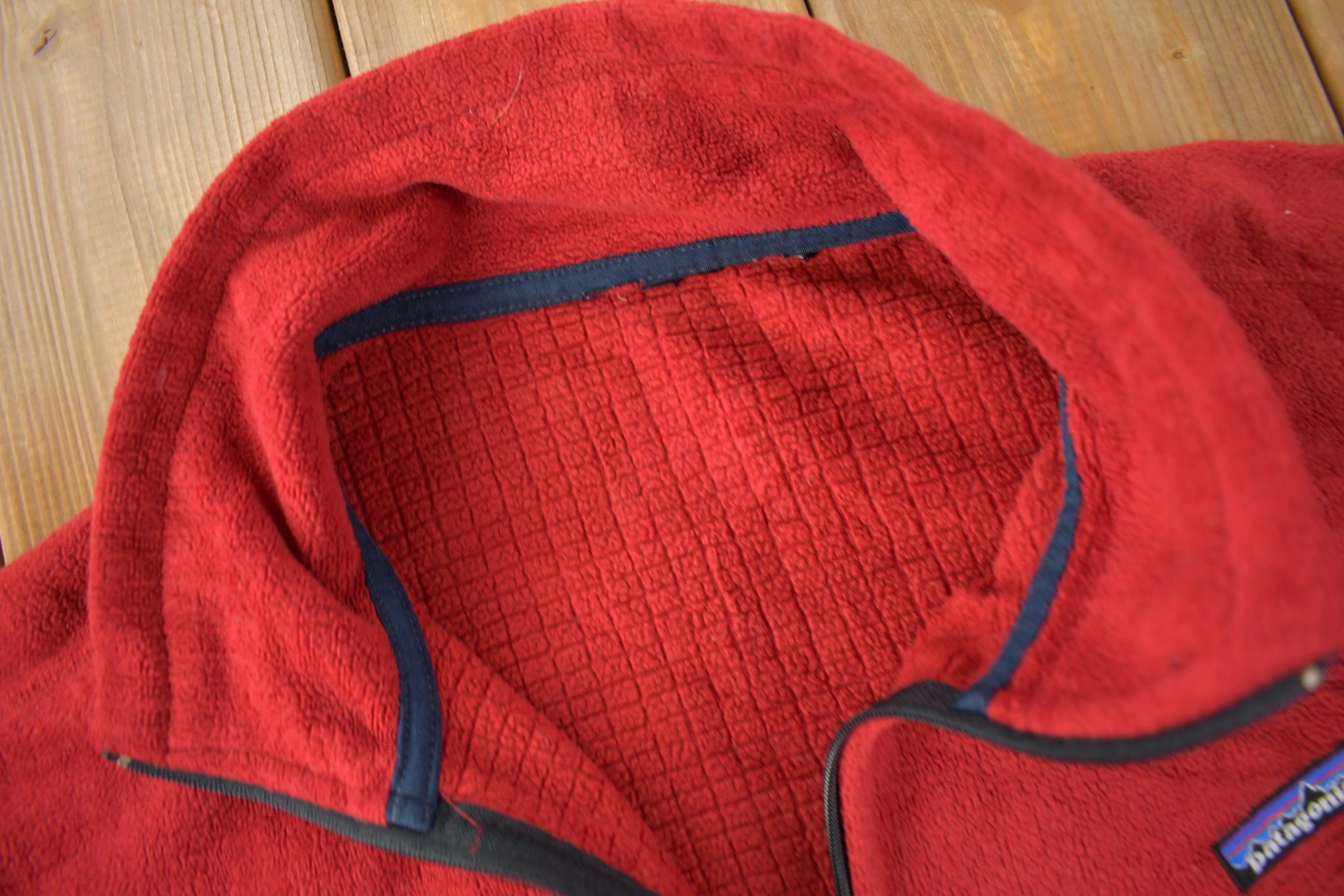 Vintage 1990s Patagonia Red Fleece Zip Up Sweater