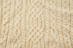 Vintage 1980s Aran Crafts 100% Wool 3D Cable Knit Cardigan Sweater