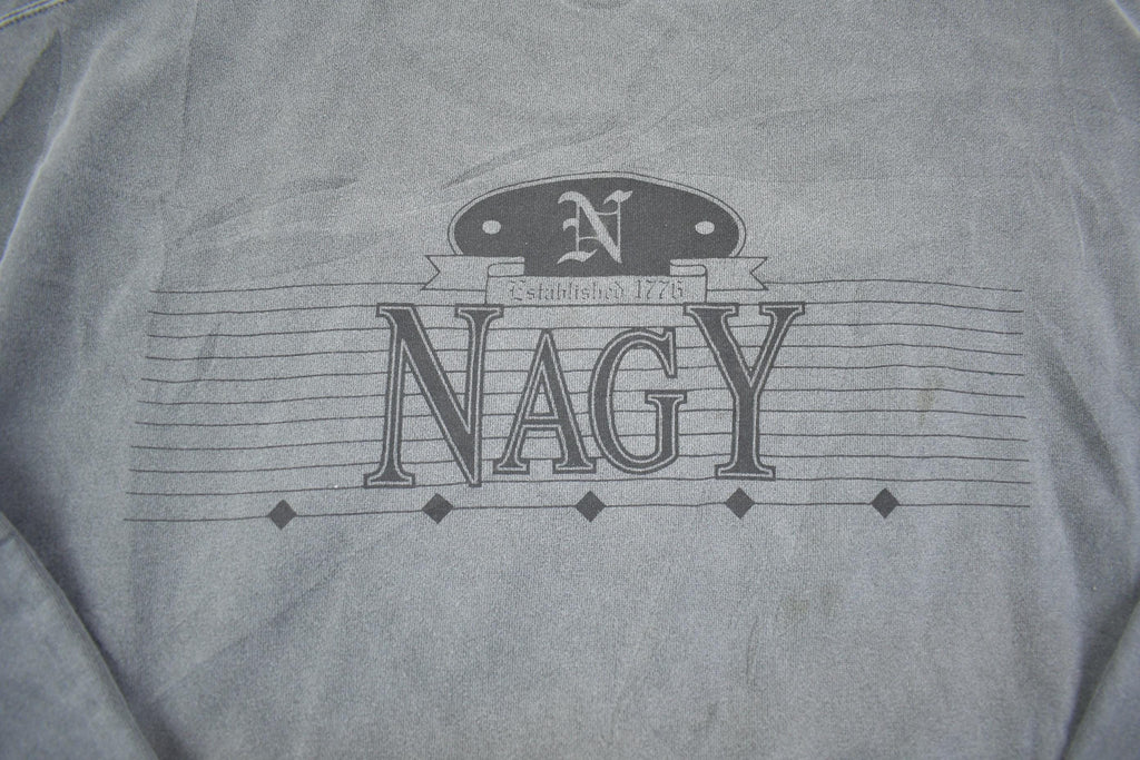 Vintage 1990s Nagy Faded Grey Crewneck Sweatshirt XXL