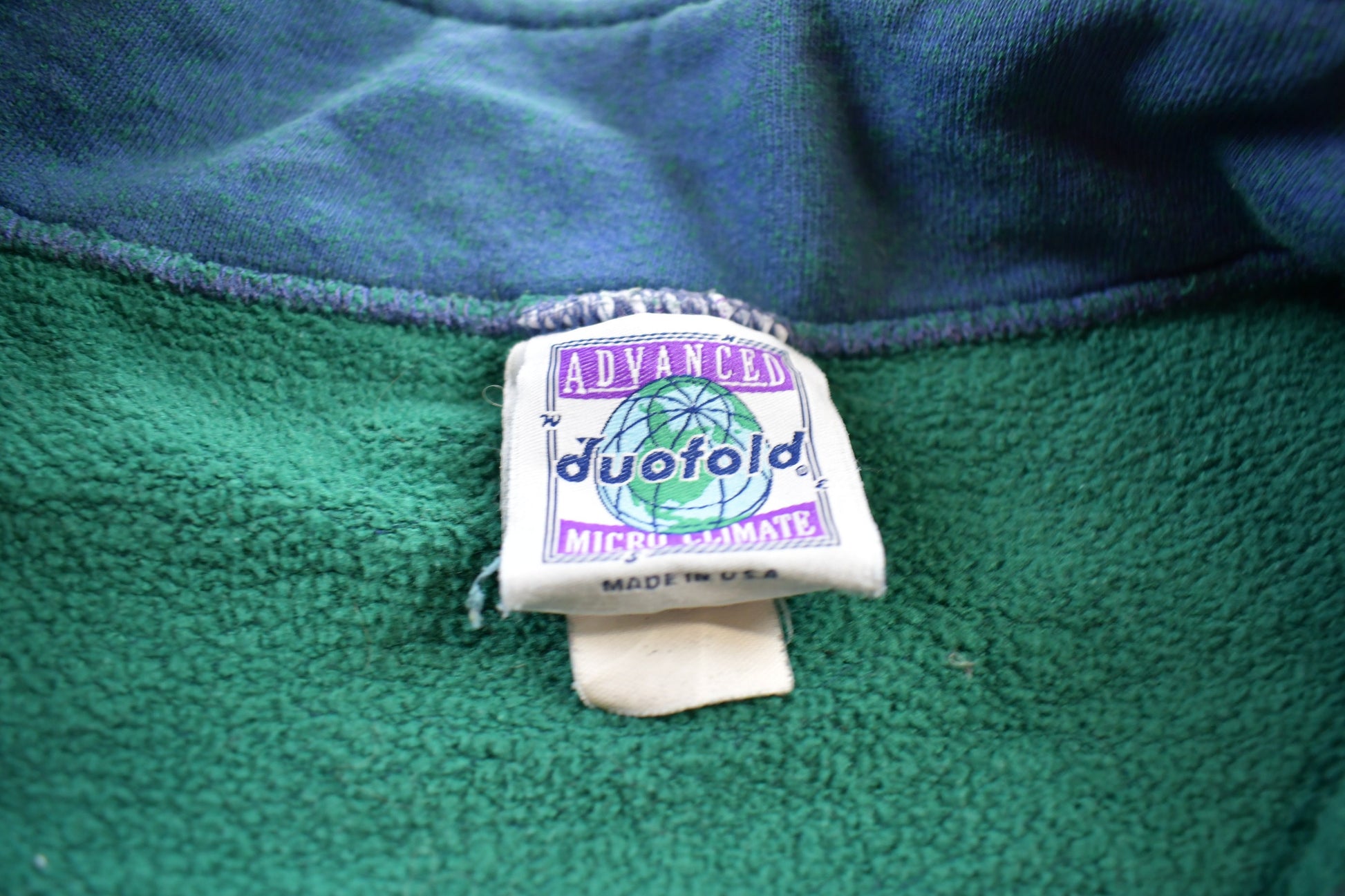 Vintage 1990s Duofold Quarter Zip Sweatshirt / 90s Crewneck / Made In USA / Essential / Streetwear / 90s Blank