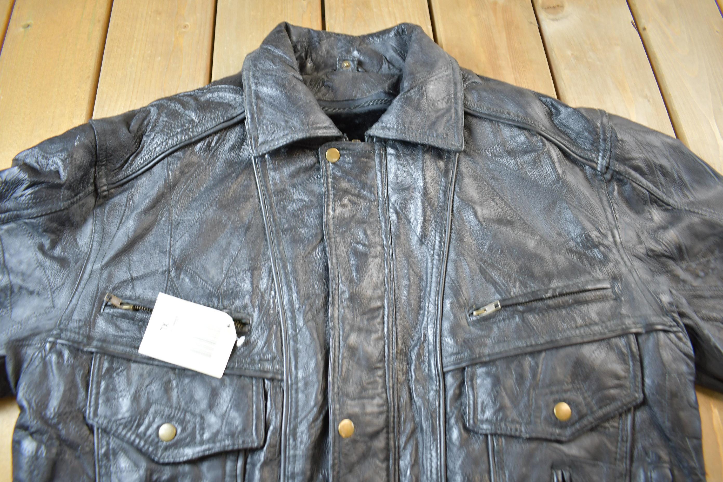 Vintage 2000 Giovanni Navarre Leather Biker With Lining Size XL NWT