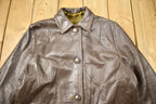 Vintage 1980s Brown Leather Button Up Jacket