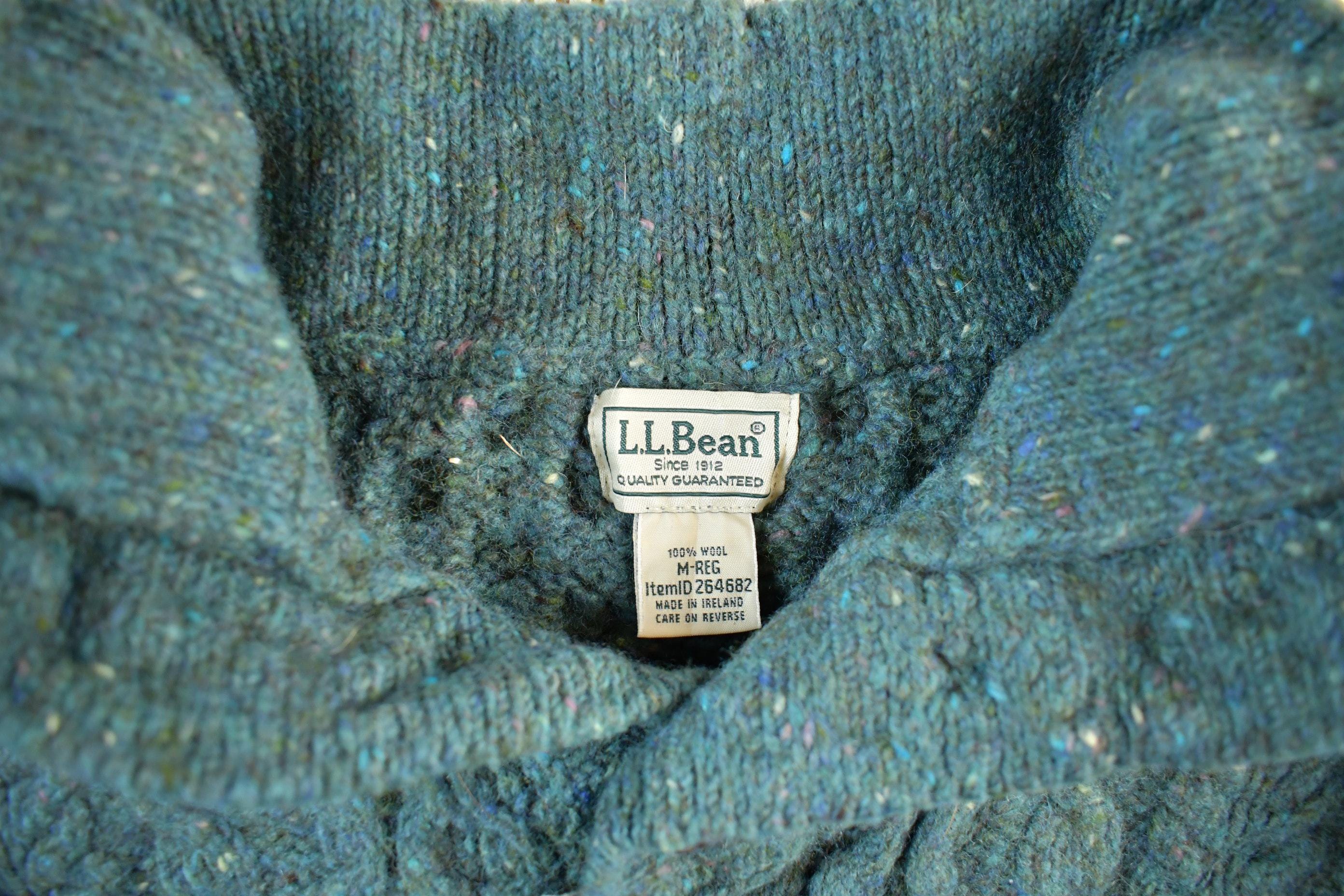 Vintage 1990s LL Bean Wool Henley Knit Sweater Women's S-M