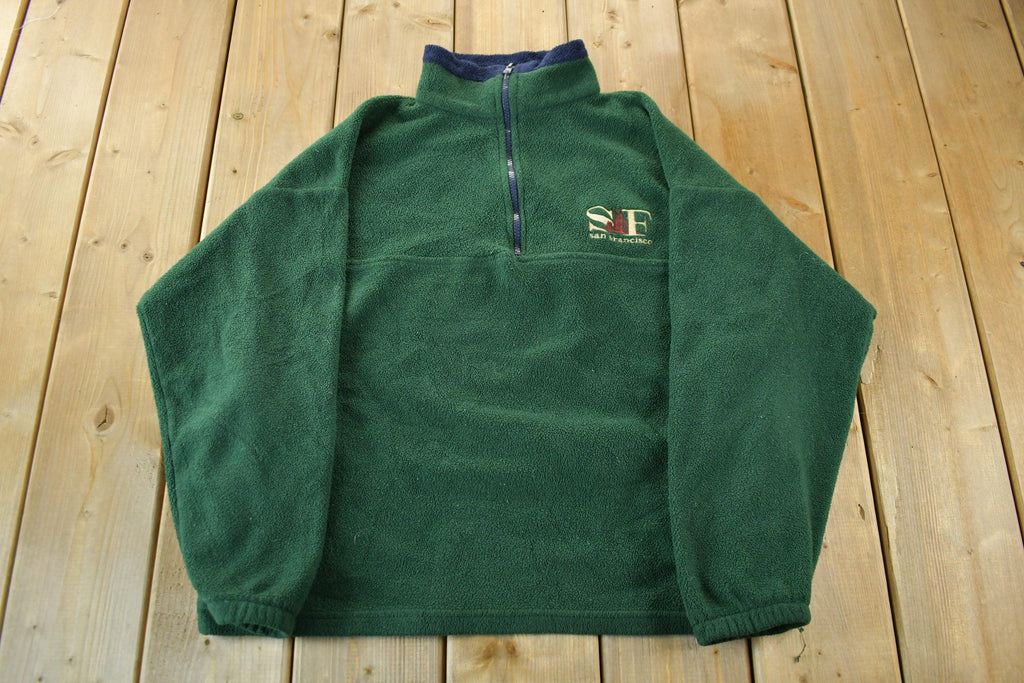 Vintage 1990s San Francisco Quarter Zip Fleece Sweatshirt