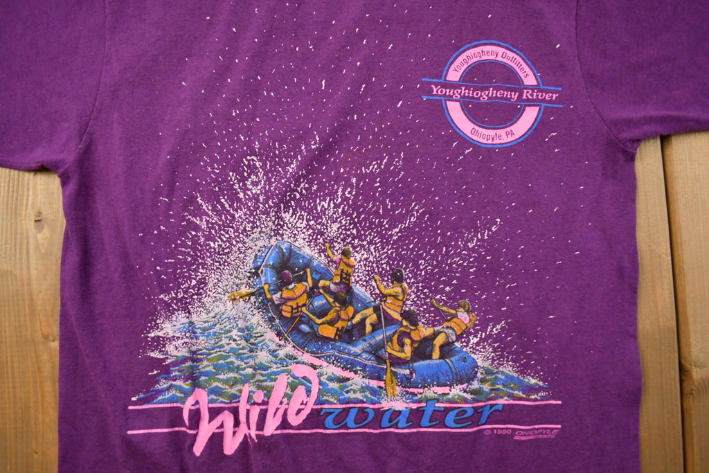 Vintage 1990s White Water Rafting Graphic T Shirt