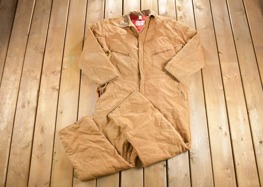 Vintage 1980s Buckhide Insulated Insulated Coveralls / Vintage Coveralls / Vintage Workwear / Distressed Workwear / One Piece Work Suit