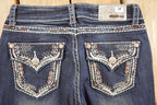 Vintage Deadstock Y2K Grace In LA Bedazzled Low Rise Jeans Women's Size 27 x 32