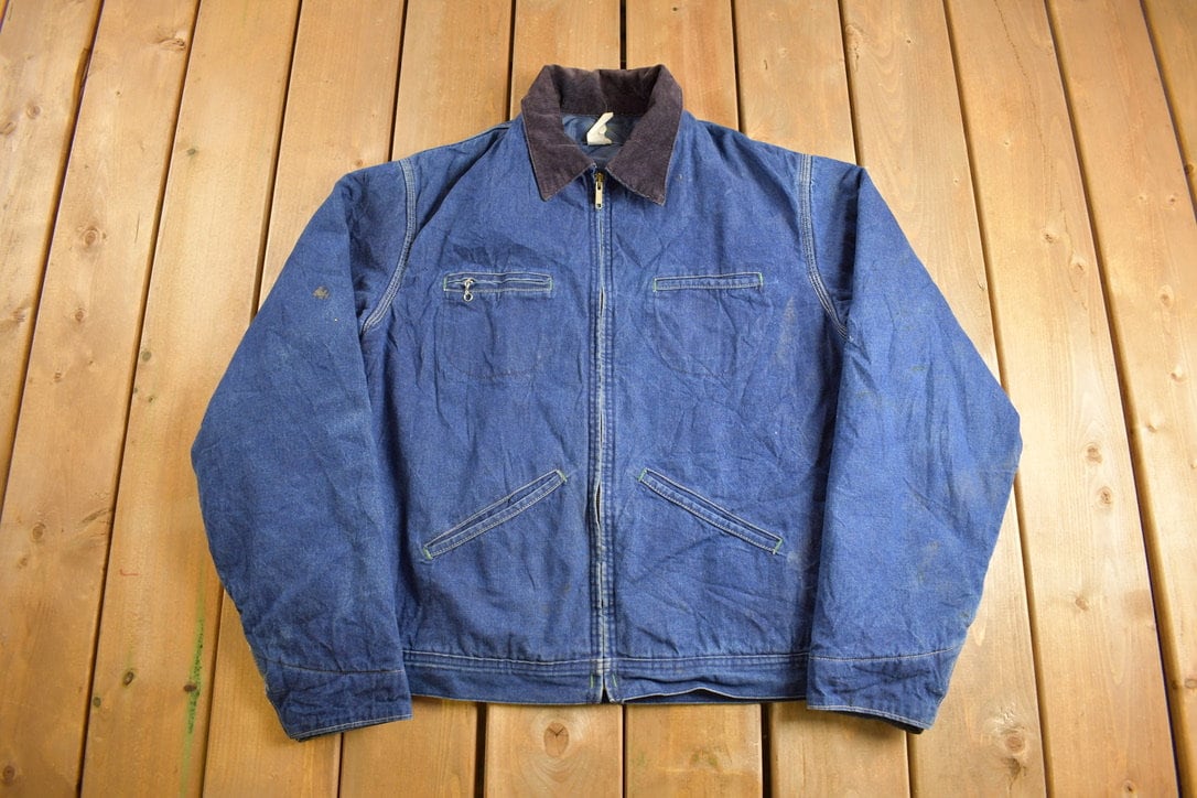 Vintage 1980s Osh Kosh Quilt Lined Denim Jean Jacket