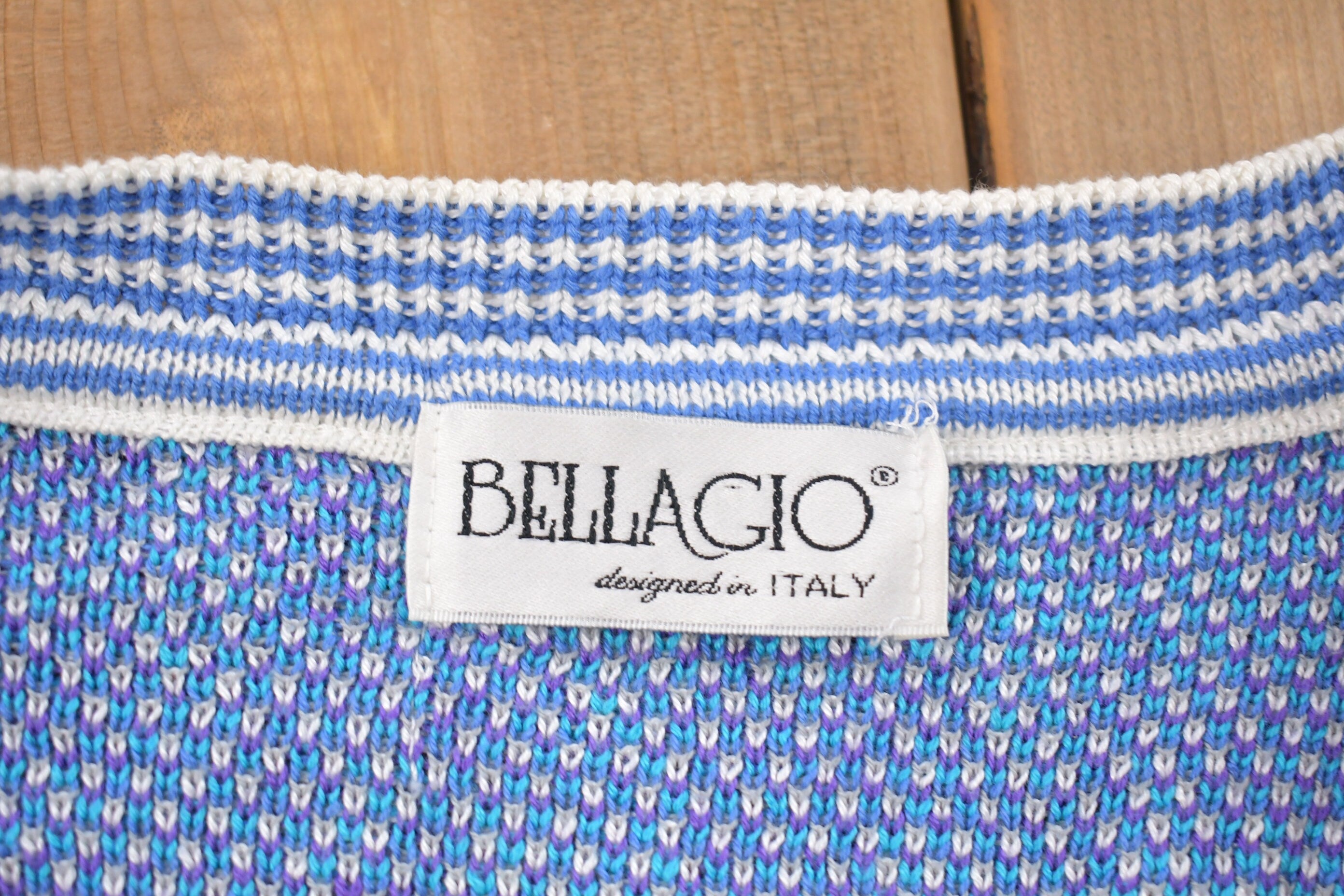 Vintage 1980s Bellagio Deep V Knitted Sweater