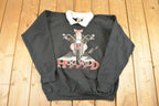 Vintage 1990s Hog Wild Piggy Motorcycle Souvenir Collared Crewneck Sweatshirt Womens L  90s Crewneck  Travel Vacation Sweater