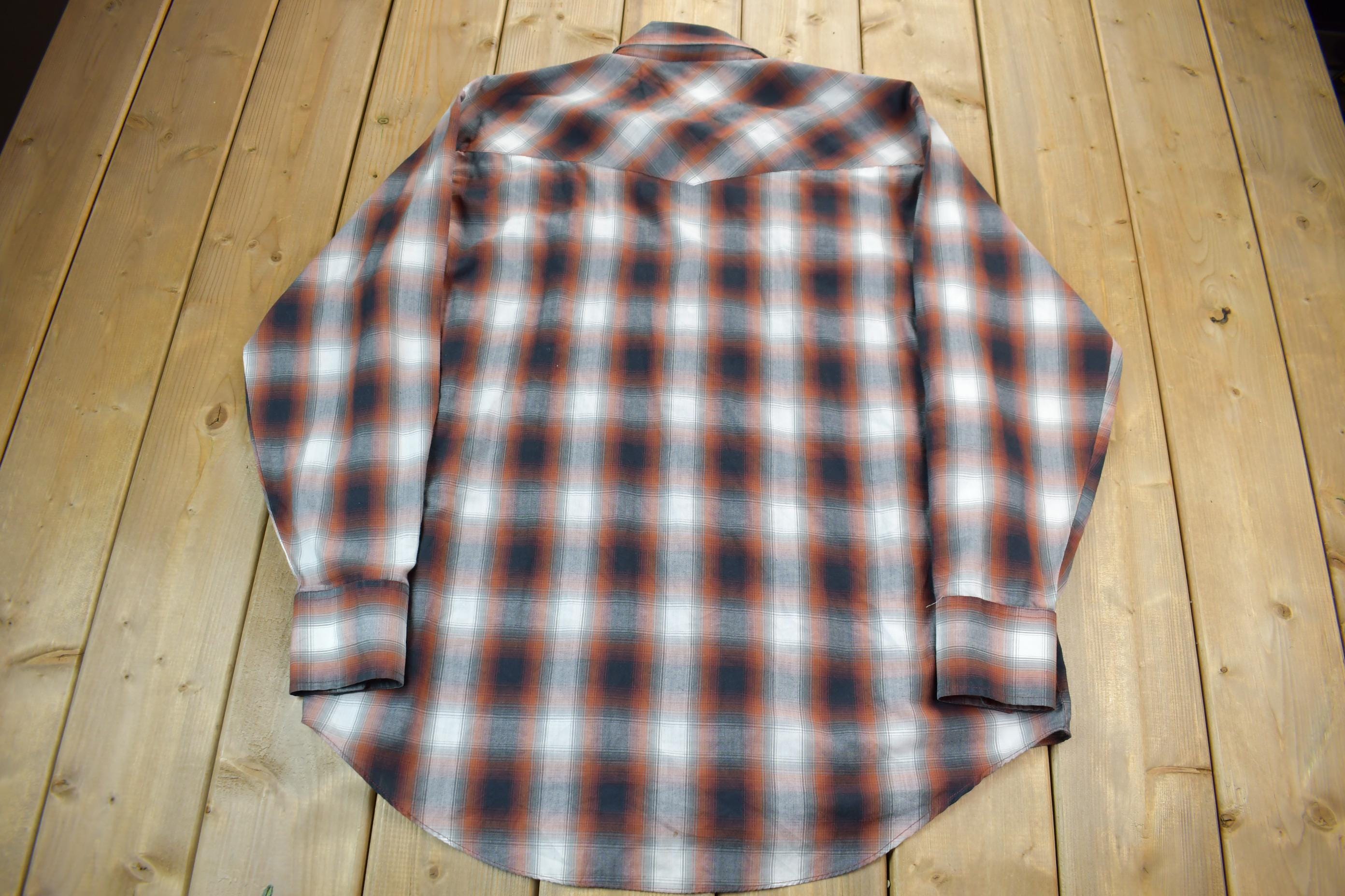 Vintage 1990s Tall Man Plaid Button Up Flannel Shirt