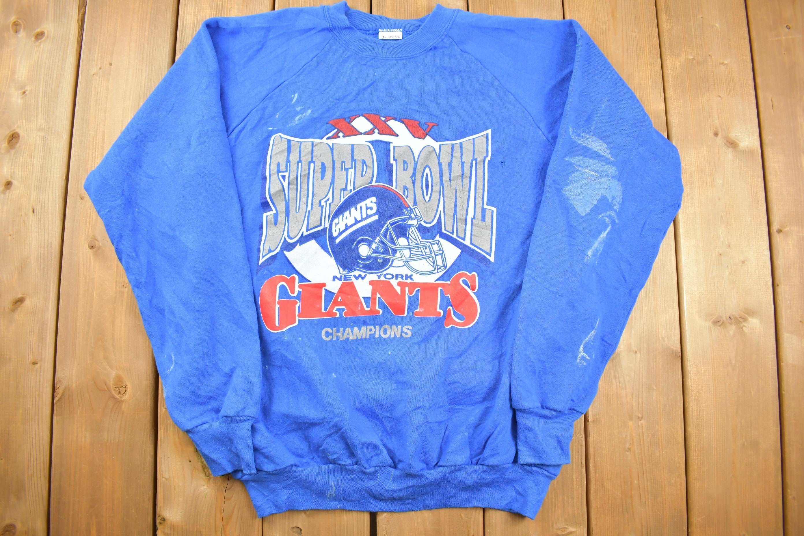 Vintage 1991 NFL XXV Super Bowl New York Giants Champions Crewneck Sweatshirt