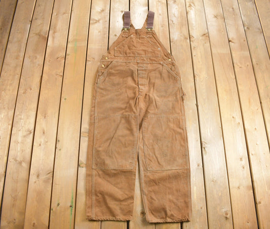 Vintage 1970s Carhartt Double Knee Canvas Overalls Size Small - Medium / Utility Overalls / Vintage Workwear / Made IN USA / True Vintage