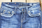 Vintage Y2K Miss Me Bedazzled Low Rise Jeans Size 26x31