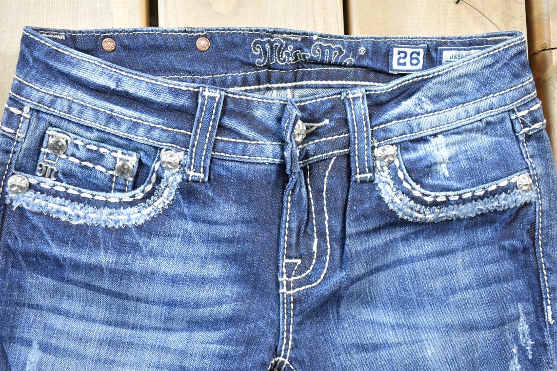 Vintage Y2K Miss Me Bedazzled Low Rise Jeans Size 26x31