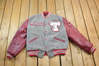 Vintage 2004 Triton Cobras Leather & Wool Varsity Meca Sportswear Amanda Jacket Made In USA