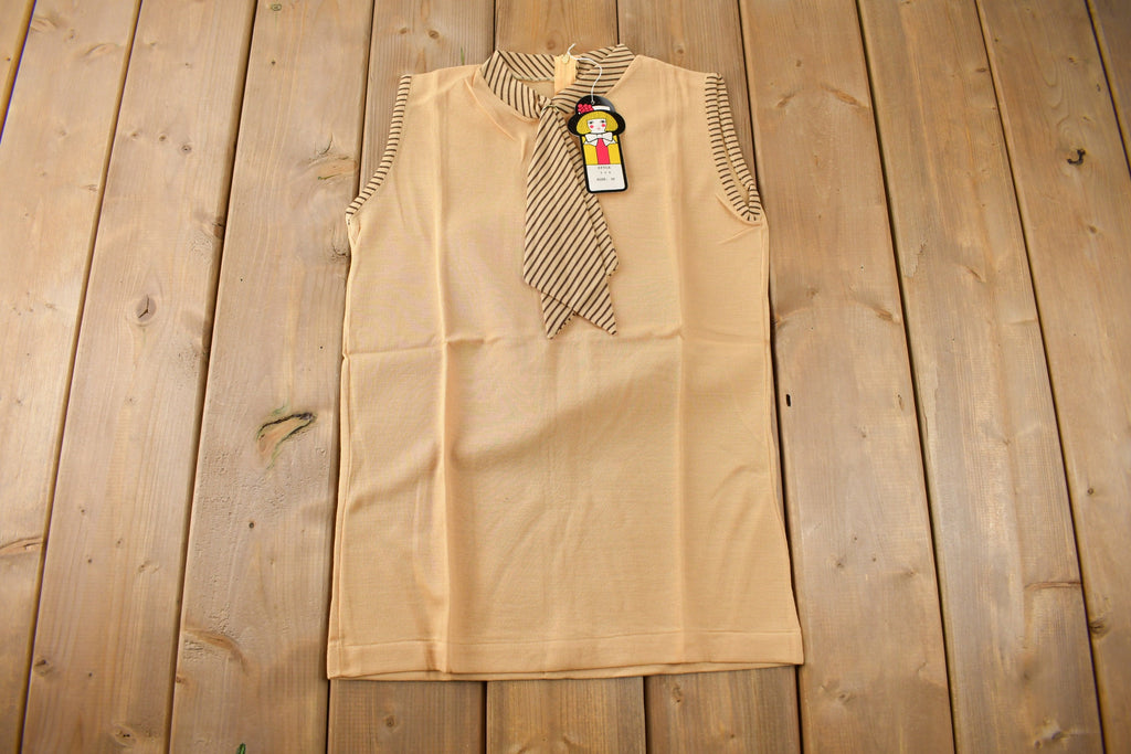 True Vintage 1960s Deadstock Helen Sue Sleeveless Blouse With Tie Made In Japan