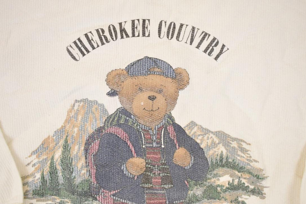 Vintage 1990s Cherokee Country Swag Teddy Graphic Print Long Sleeve T Shirt Womens XXL