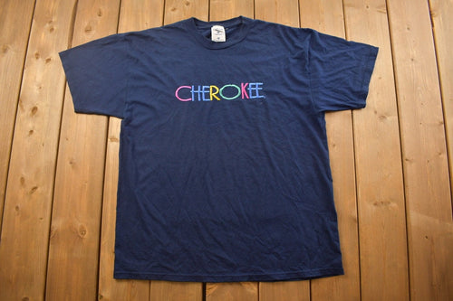 Vintage 1990s Cherokee Embroidered T Shirt / Vintage T Shirt / Streetwear / Single Stitch / Made In USA
