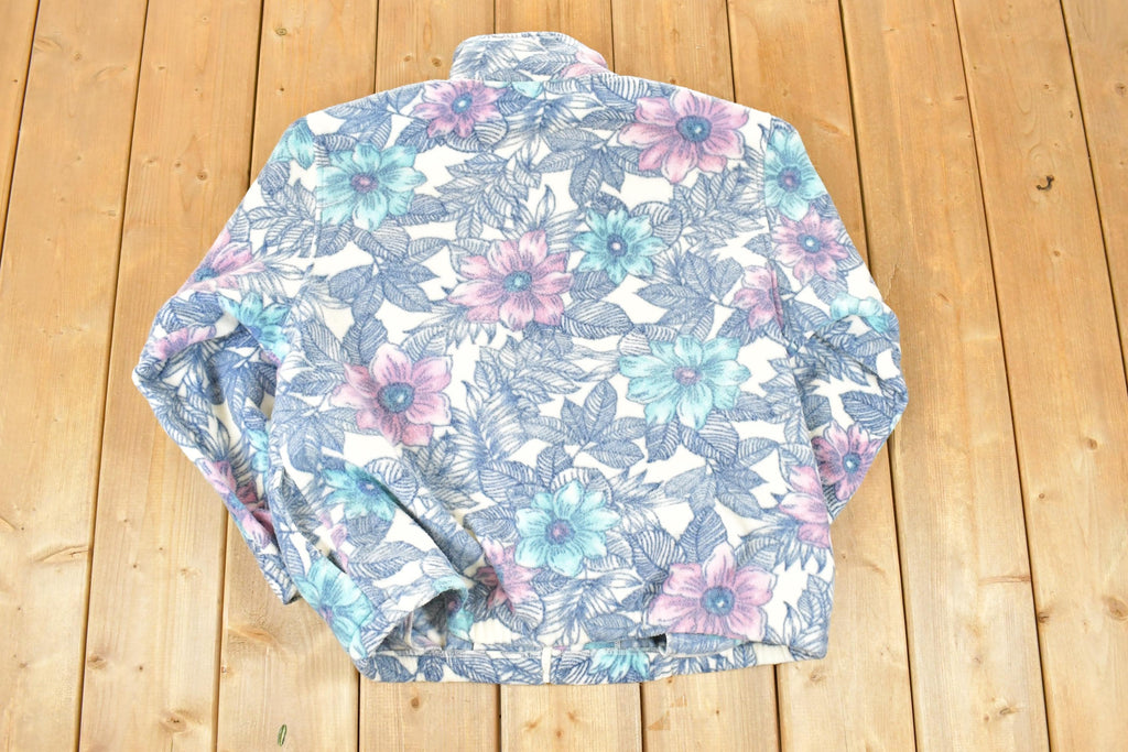 Vintage 1990s Fleece Floral AOP Outdoorsman Sweater Women's L