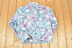 Vintage 1990s Fleece Floral AOP Outdoorsman Sweater Women's L
